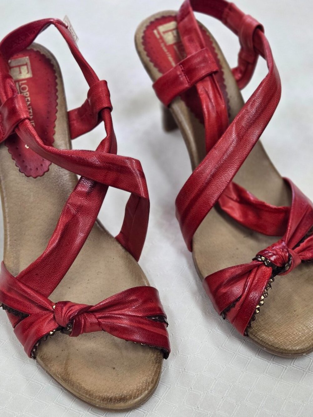 Red "Florentine" Strappy Leather Sandals made in Spain